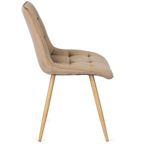 Zestaw Stół SKUBI 120-160 cm Dąb Artisan i 4 Krzesła RODRI Beżowe