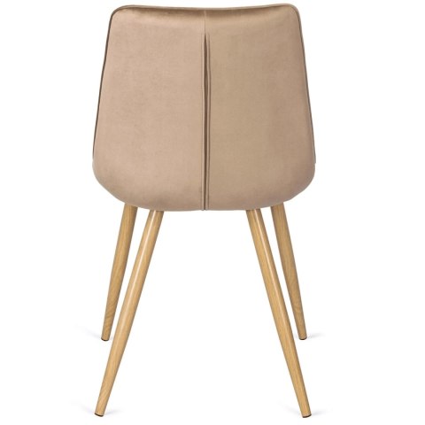 Zestaw Stół SKUBI 120-160 cm Dąb Artisan i 4 Krzesła RODRI Beżowe