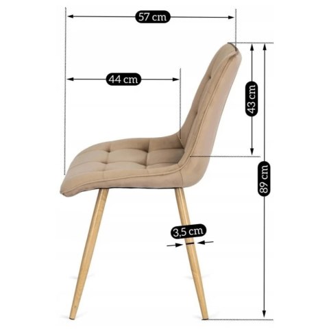 Zestaw Stół SKUBI 120-160 cm Dąb Artisan i 4 Krzesła RODRI Beżowe