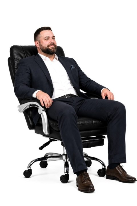 Fotel obrotowy do gabinetu WAILOR BLACK LEATHER PRO