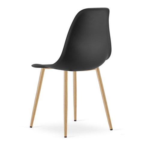 Zestaw Stół ADRIA 120cm x 80cm - czarny + 4 krzesła WAT czarne / nogi naturalne