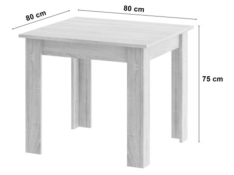 Zestaw Stół NP 80x80cm Artisan nogi czarne + 4 krzesła WAT czarne / nogi naturalne