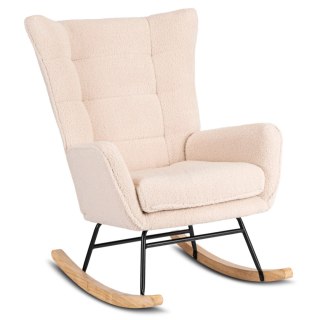Fotel Bujany JACKSON Beżowy Boucle/Dąb