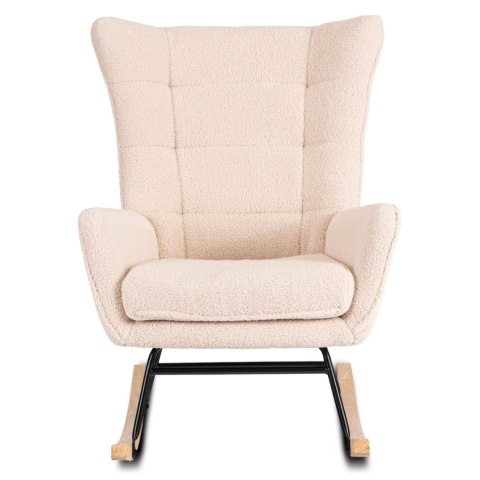Fotel Bujany JACKSON Beżowy Boucle/Dąb