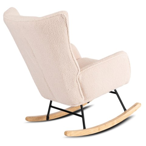 Fotel Bujany JACKSON Beżowy Boucle/Dąb