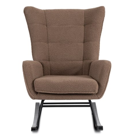 Fotel Bujany JACKSON Brązowy Boucle