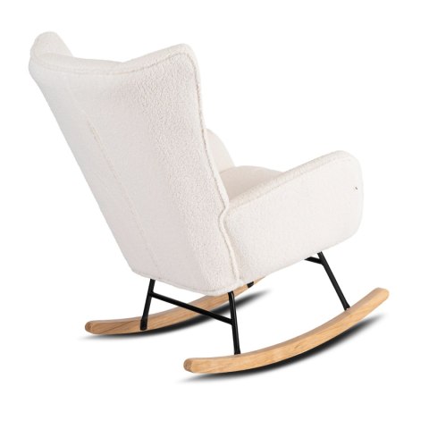 Fotel Bujany JACKSON Kremowy Boucle/Dąb