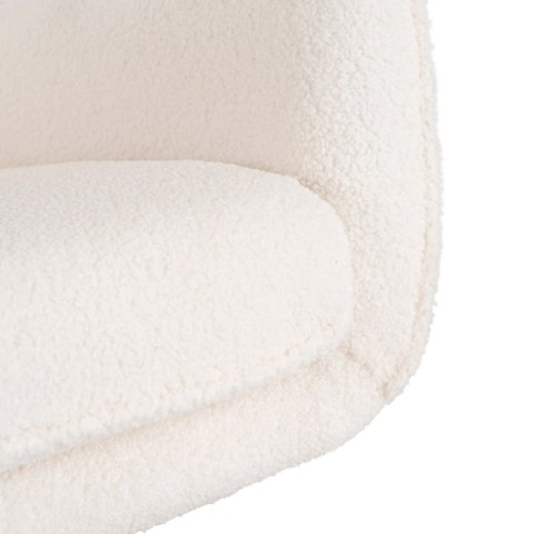 Fotel Bujany JACKSON Kremowy Boucle/Dąb