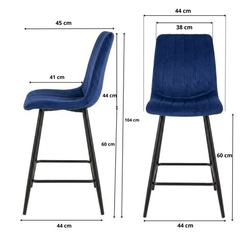 Krzesło barowe AVA AURORA BAR VELVET GREEN hoker