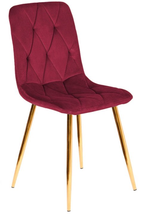 Krzesło tapicerowane BORGO VELVET BURGUNDY GOLD