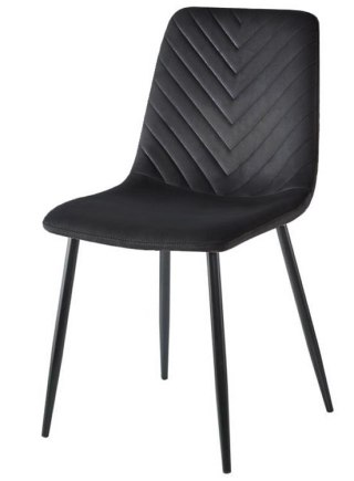 Krzesło tapicerowane TRIO VELVET BLACK OUTLET