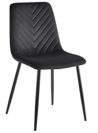 Krzesło tapicerowane TRIO VELVET BLACK OUTLET