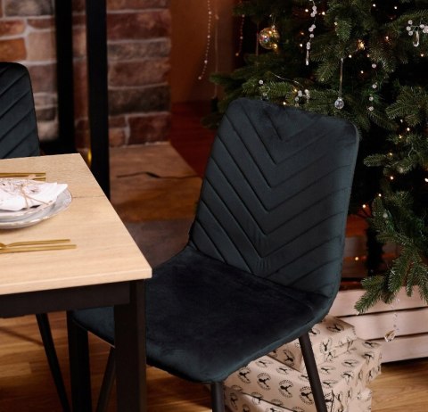 Krzesło tapicerowane TRIO VELVET BLACK OUTLET