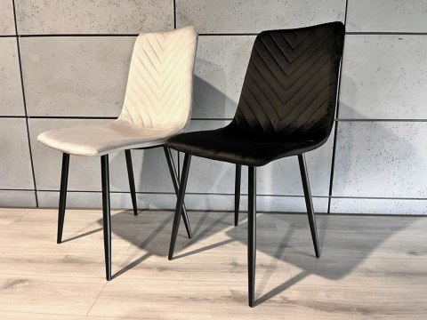 Krzesło tapicerowane TRIO VELVET BLACK OUTLET
