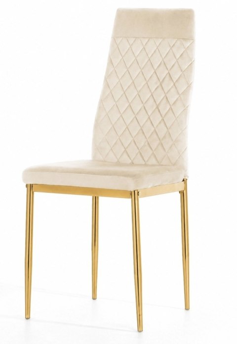 Krzesło tapicerowane VALVA CARO VELVET BEIGE GOLD II GATUNEK