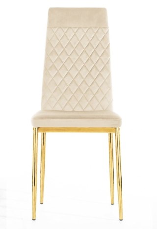Krzesło tapicerowane VALVA CARO VELVET BEIGE GOLD II GATUNEK