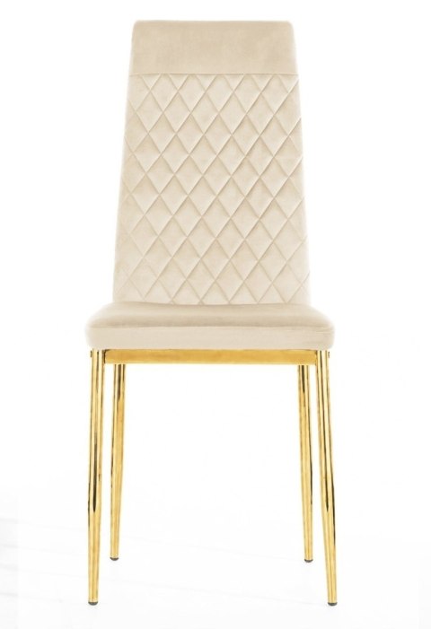 Krzesło tapicerowane VALVA CARO VELVET BEIGE GOLD II GATUNEK