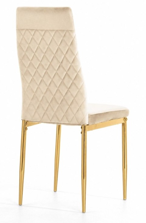 Krzesło tapicerowane VALVA CARO VELVET BEIGE GOLD II GATUNEK