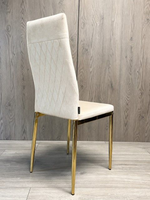 Krzesło tapicerowane VALVA CARO VELVET BEIGE GOLD II GATUNEK