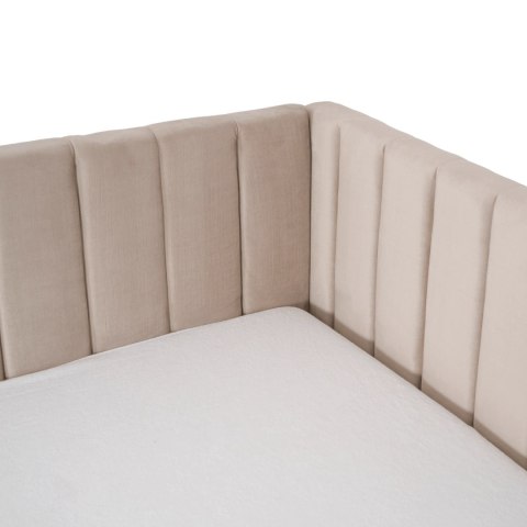 Łóżko 120x200 VILLEMO Beżowe Welurowe