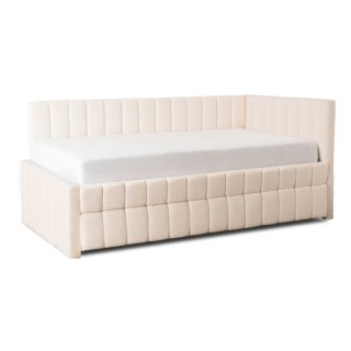 Łóżko 120x200 VILLEMO Kremowe Boucle