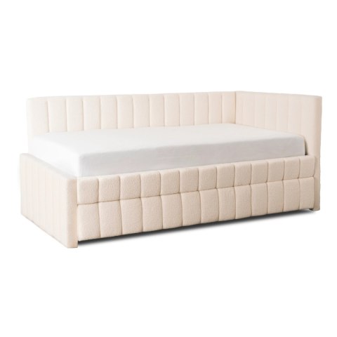 Łóżko 120x200 VILLEMO Kremowe Boucle