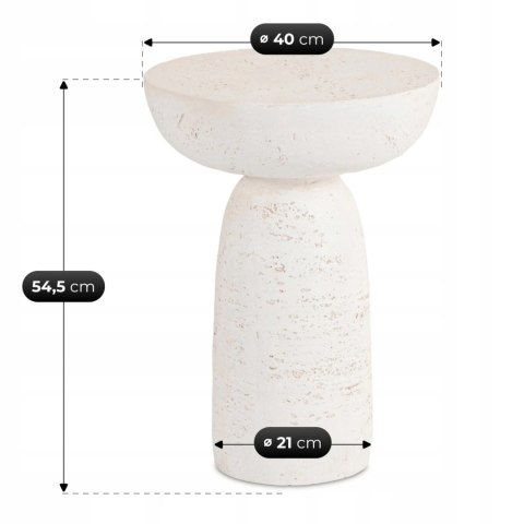 Stolik HENRICO 40 cm Krem/Beż Nowoczesny