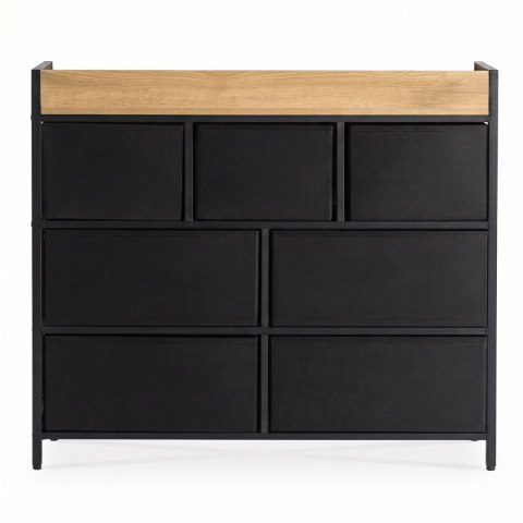 Komoda z Szufladami HUDSON 98 cm Dąb/Czarny