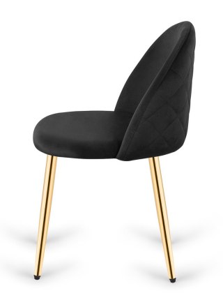 Krzesło tapicerowane GLORIA BLACK VELVET GOLD
