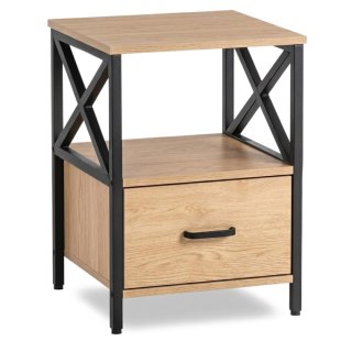 Szafka Nocna LOGAN 40 cm Dąb/Czarny