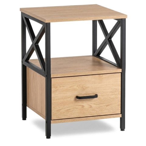 Szafka Nocna LOGAN 40 cm Dąb/Czarny