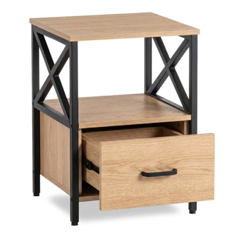 Szafka Nocna LOGAN 40 cm Dąb/Czarny