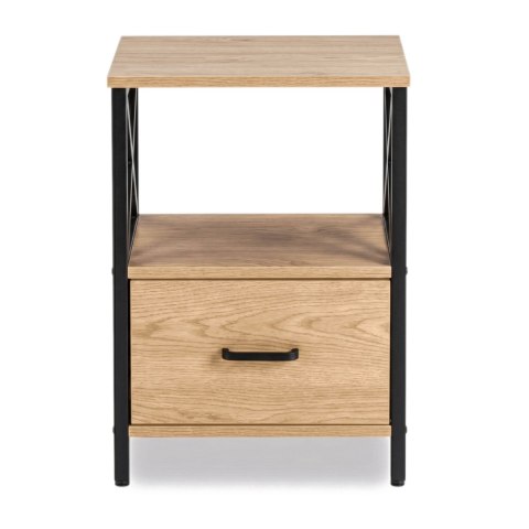 Szafka Nocna LOGAN 40 cm Dąb/Czarny