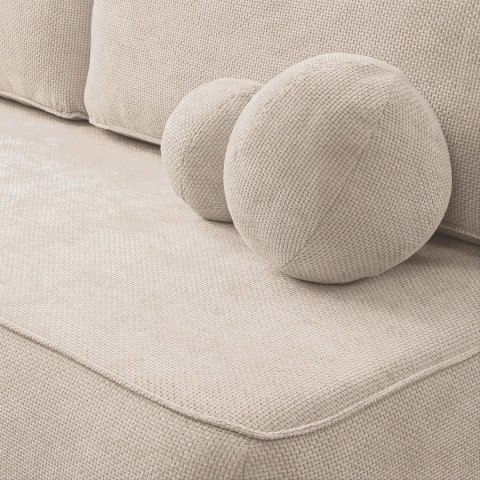 Sofa Rozkładana ARVETO Kremowa Szenilowa