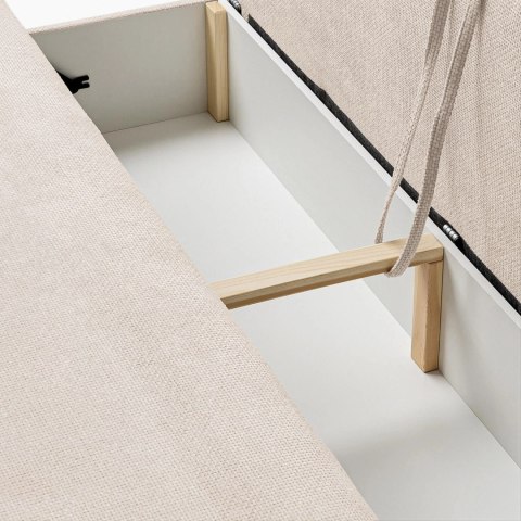 Sofa Rozkładana ARVETO Kremowa Szenilowa