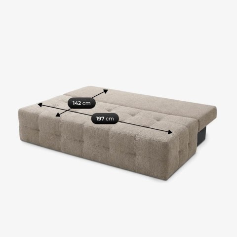 Sofa Rozkładana MORANA Beżowa Boucle