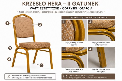 King Home Krzesło bankietowe / konferencyjne HERA II GATUNEK beżowe / złote