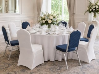 King Home Zestaw 2 krzeseł bankietowych ARES + 2 pokrowce WEDING