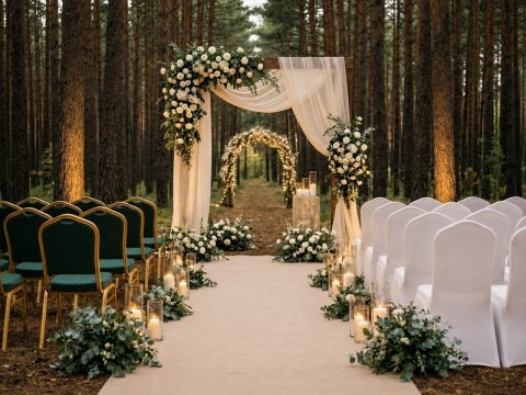 King Home Zestaw 2 krzeseł bankietowych HEKATE + 2 pokrowce WEDING