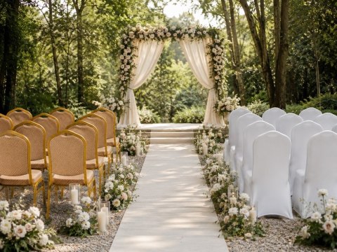King Home Zestaw 2 krzeseł bankietowych HERA + 2 pokrowce WEDING