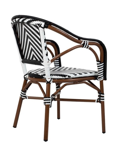 King Home Zestaw 2 krzeseł ogrodowych CAFE AZURE biały / czarny