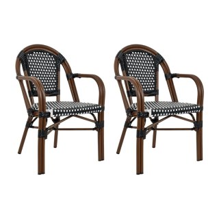King Home Zestaw 2 krzeseł ogrodowych CAFE PARIS ARM brązowy rattan