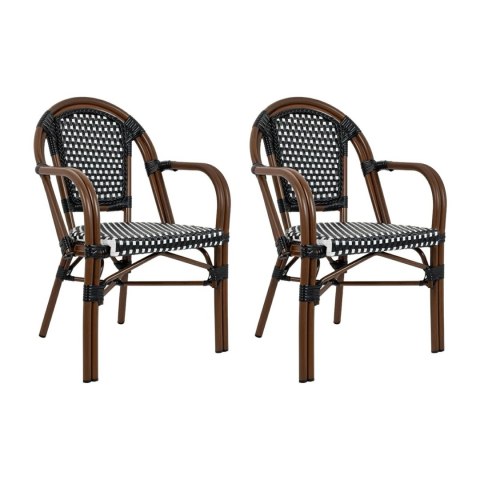 King Home Zestaw 2 krzeseł ogrodowych CAFE PARIS ARM brązowy rattan