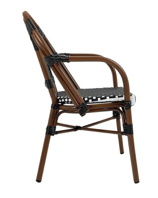 King Home Zestaw 2 krzeseł ogrodowych CAFE PARIS ARM brązowy rattan