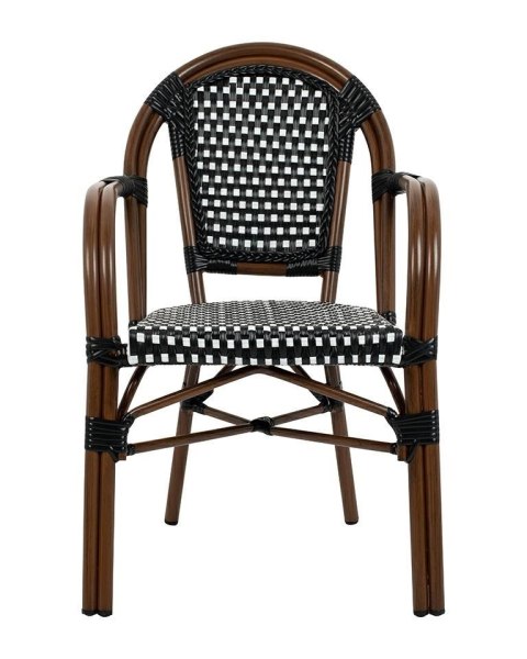 King Home Zestaw 2 krzeseł ogrodowych CAFE PARIS ARM brązowy rattan