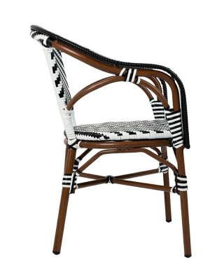 King Home Zestaw 4 krzeseł ogrodowych CAFE AZURE biały / czarny