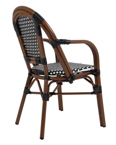 King Home Zestaw 4 krzeseł ogrodowych CAFE PARIS ARM brązowy rattan
