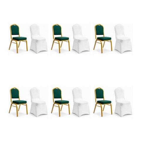 King Home Zestaw 6 krzeseł bankietowych HEKATE + 6 pokrowców WEDING