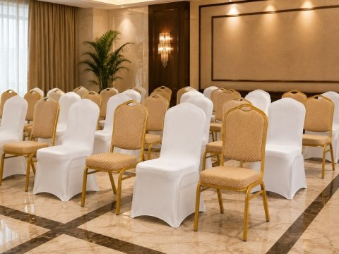 King Home Zestaw 6 krzeseł bankietowych HERA + 6 pokrowców WEDING