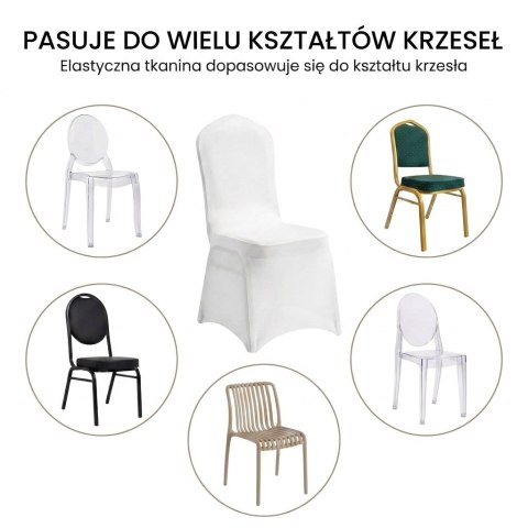 King Home Zestaw 6 krzeseł bankietowych HERA + 6 pokrowców WEDING